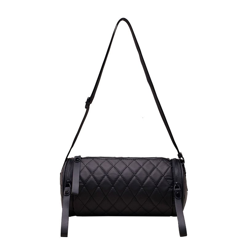 Piccola borsa a tracolla da donna, nuova, trapuntata, semplice, di alta qualità, con tracolla larga e tracolla a cilindro_voghion.com