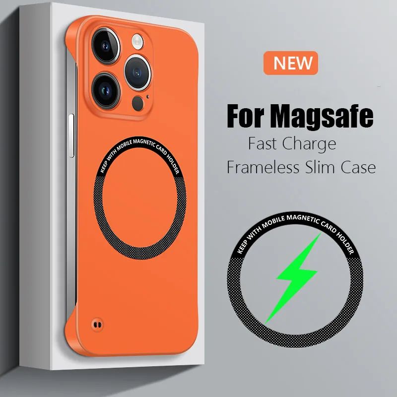 Rahmenlose Hülle 13 12 11 16E Schlanke magnetische Handyhüllen für iPhone 15 14 Pro Max 16 Plus Cover_voghion.com