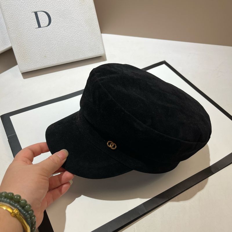 Autunno nuovo blu navy opaco, piccolo stile profumato, basco ottagonale in pelle anti-velluto a doppio cerchio, versatile per bambini_voghion.com