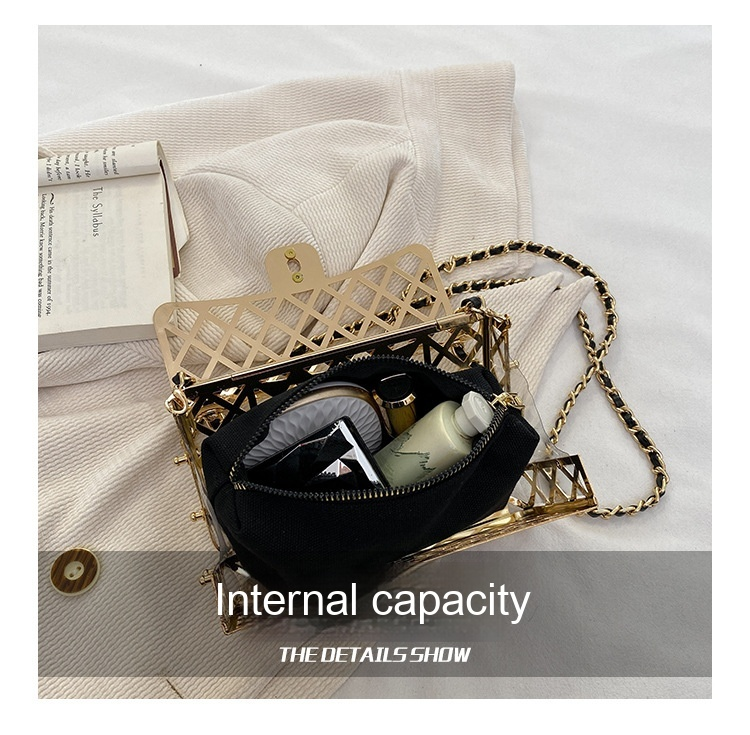 Borsa piccola in metallo Nuova borsa a tracolla personalizzata vuota alla moda europea e americana 2024 Borsa quadrata piccola a tracolla da donna Instagram_voghion.com