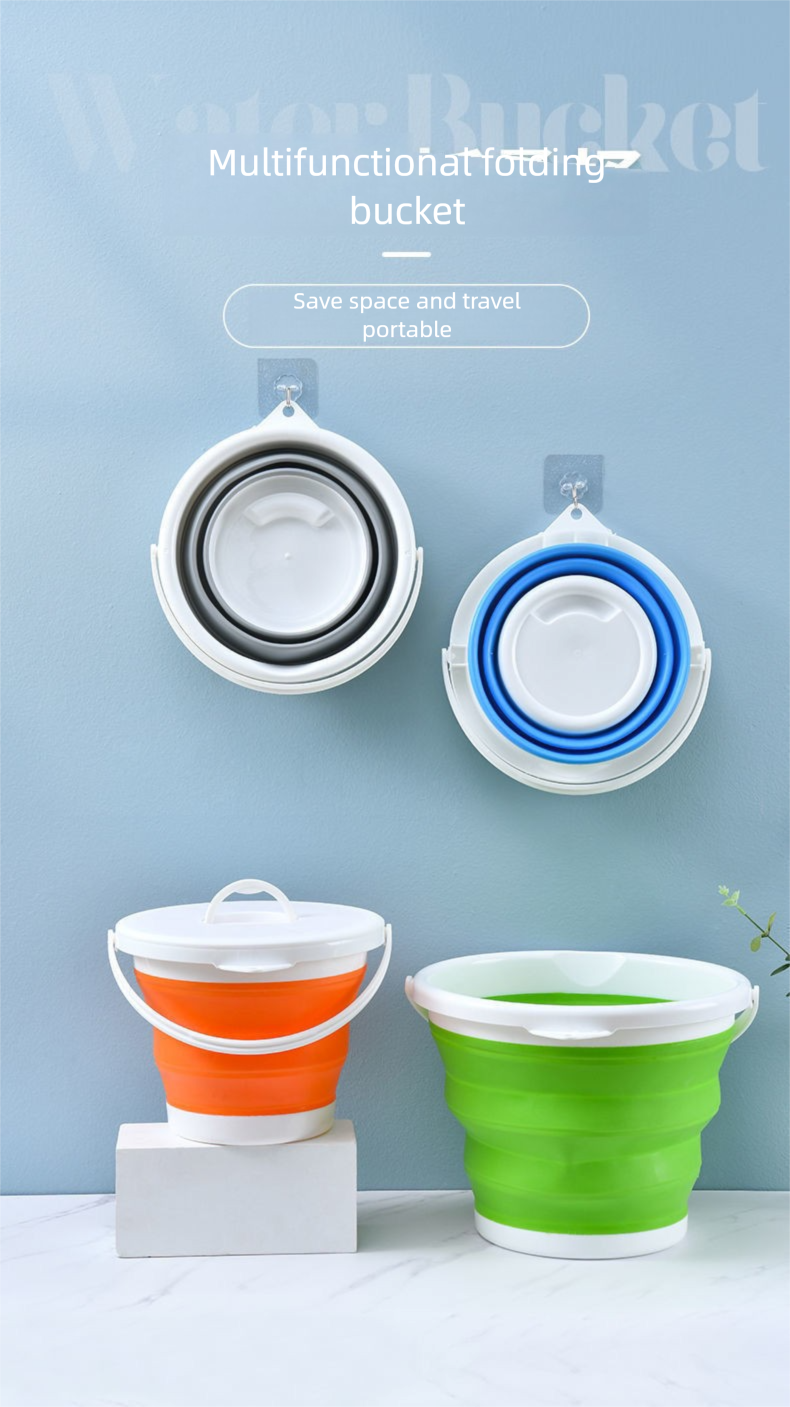 Seau de lavage de voiture pliable et portable pour pêche et transport d'eau, pour poissons vivants, pour l'extérieur_voghion.com