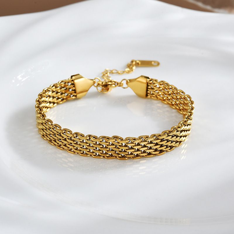 Braccialetto alla moda in acciaio inossidabile con clavicola da donna, con catena a forma di serpente, semplice e alla moda._voghion.com