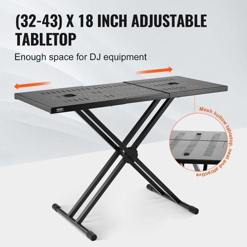Supporto da tavolo portatile rinforzato DoubleX DJ regolabile con tastiera_voghion.com