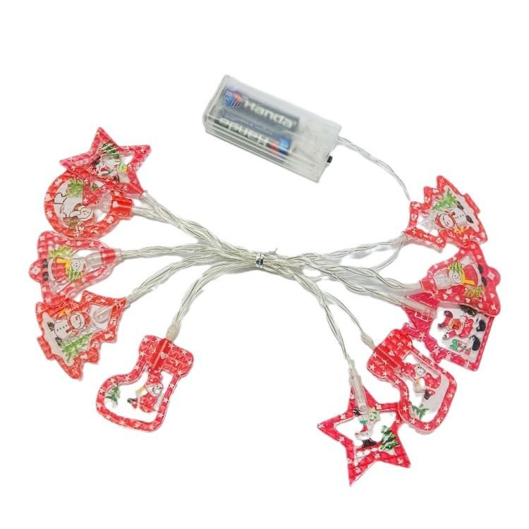 Cross-Border New LED String Tree Snowman Santa Claus Head Christmas Halloween Atmosphere Decorative Flashing Lights_voghion.com