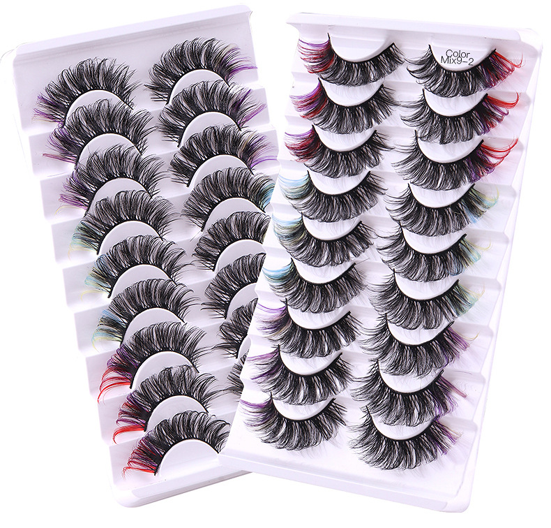 Barbe Colorful Eyelashes Russian Eyelashes Curl Naturally Thick Seven Pairs of Colored Eyelash_voghion.com