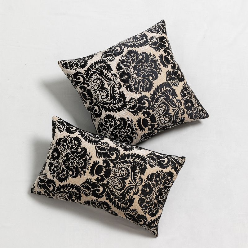 Nuovo modello di cuscino in jacquard con fiori a foglia, cuscino per divano, cuscino per comodino_voghion.com