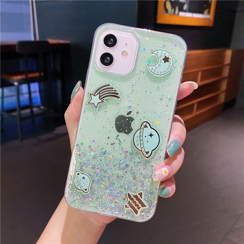 Custodia per telefono per Samsung Galaxy. Note 10 Plus Note 20 Glitter Paillettes Planet Stars Cover morbida in silicone A50 A30 A20 A6 A7_voghion.com