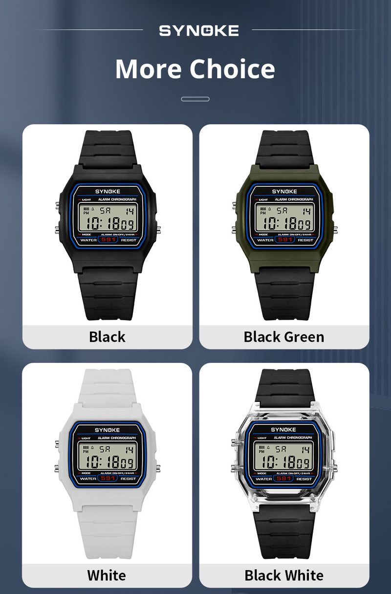 Retro Digital Sports Watch For Men And Women - Lightweight Square Design, 30M Waterproof, PU Strap, Multiple Color Options Small Square Spot_voghion.com