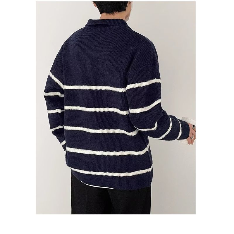 Maglione da uomo in maglia a trecce con mezza zip - Pullover a collo alto dalla vestibilità comoda per un abbigliamento casual invernale_voghion.com