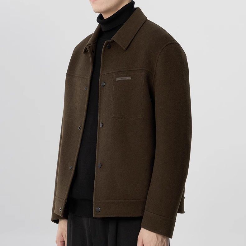 Herren-Freizeitjacke aus Wollmischung – Leicht, stylisch und vielseitig (Schwarz/Khaki/Braun, M-4XL)_voghion.com