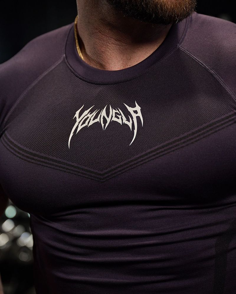 Férfi ruházat, feszes kocogó sport, fitnesz, futás, edzés, gyorsan száradó, rövid ujjú póló_voghion.com