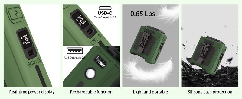 10000mAh Wearable Neck With SOS Light 40H Personal Air Cooler 5 Speeds Waist Fan For Outdoor Sport Travel Camping_voghion.com
