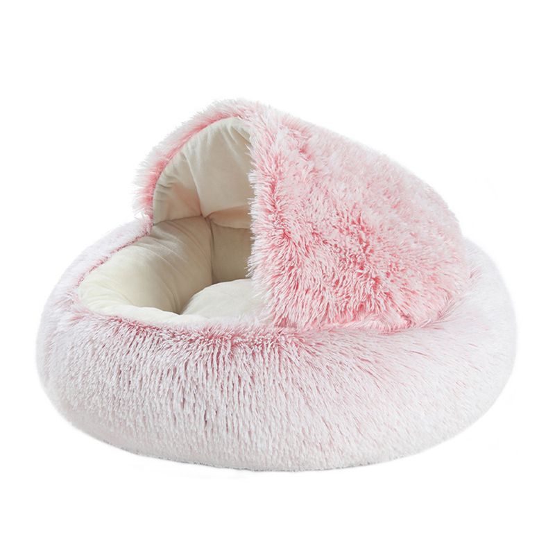 Guangying rund mjuk plysch pärlsammet fylld katt Hundsäng Huskudde Husdjurstillbehör_voghion.com