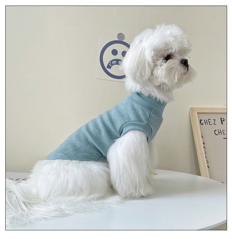 Sleeveless bottoming shirt pet puppy clothes Teddy small dog than Bear Cat home autumn and winter wholesale spring and summer_voghion.com