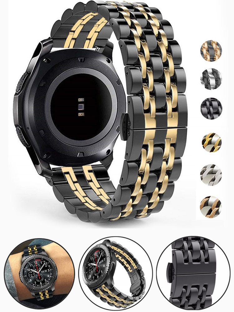 Lämplig för Samsung Huawei Watch Universal Galvaniserat rostfritt stålarmband Samsung Quick Release Rostfritt stålarmband med sju pärlor_voghion.com