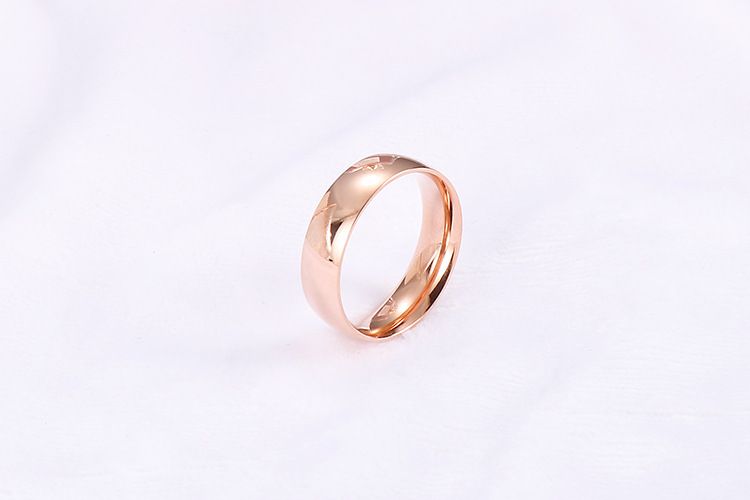 Couple Jewelry Korean Stainless Steel Pair Simple Zircon Wedding Ring Valentine's Day Gift_voghion.com