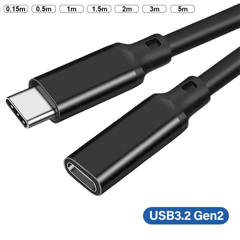 USB-C-Kabel Typ C Stecker auf Buchse Schnelllade-Synchronisationskabel 10 Gbit/s PD 100 W 4 K bei 60 Hz_voghion.com