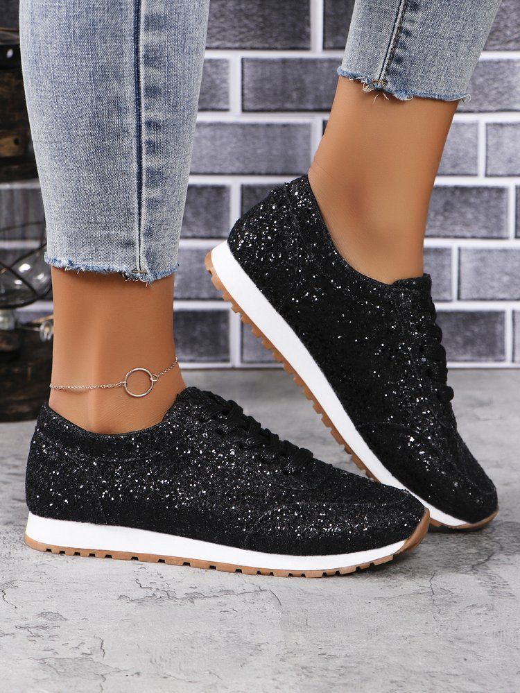 Scarpe sportive con paillettes di grandi dimensioni da donna per le donne, scarpe casual leggere da esterno più vendute_voghion.com