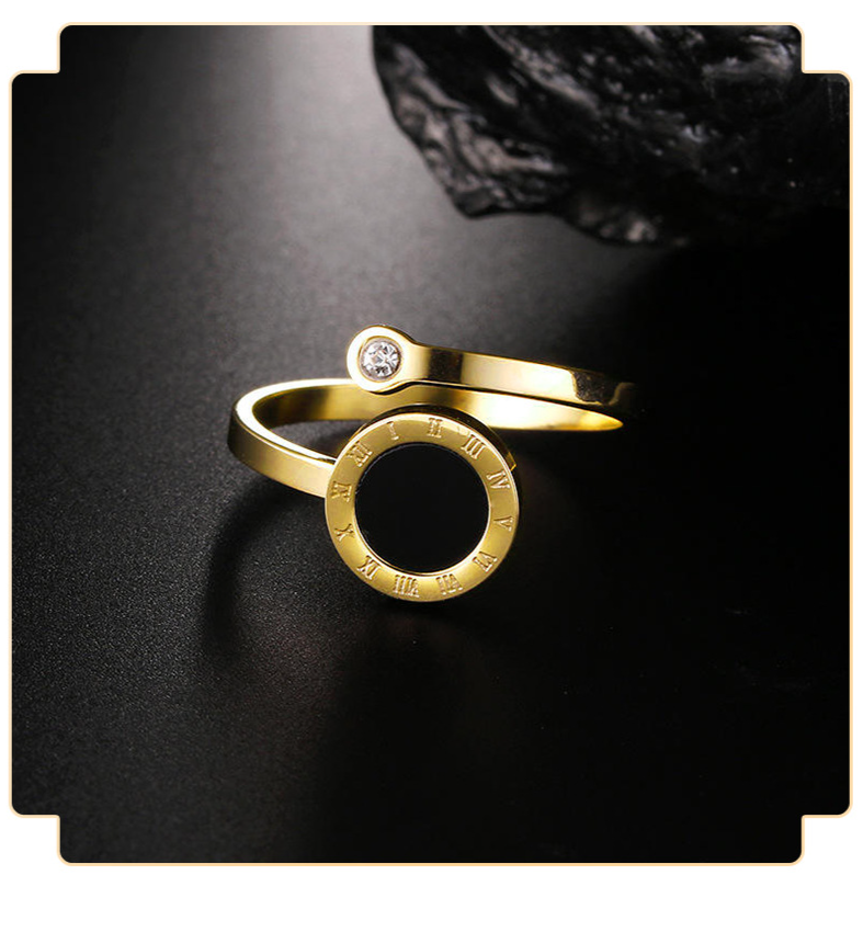 Women's ring diamond diamond titanium steel ring tide match not fade ring_voghion.com