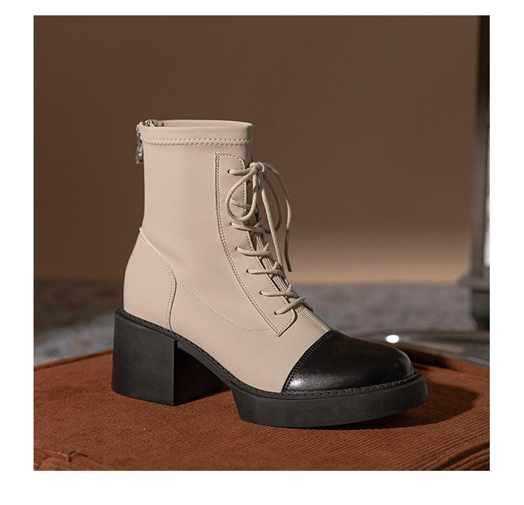 Autumn/Winter platform skinny boots Mid-leg British style ankle boots chunky heel boots Women's ankle boots Martin Boots 2023_voghion.com