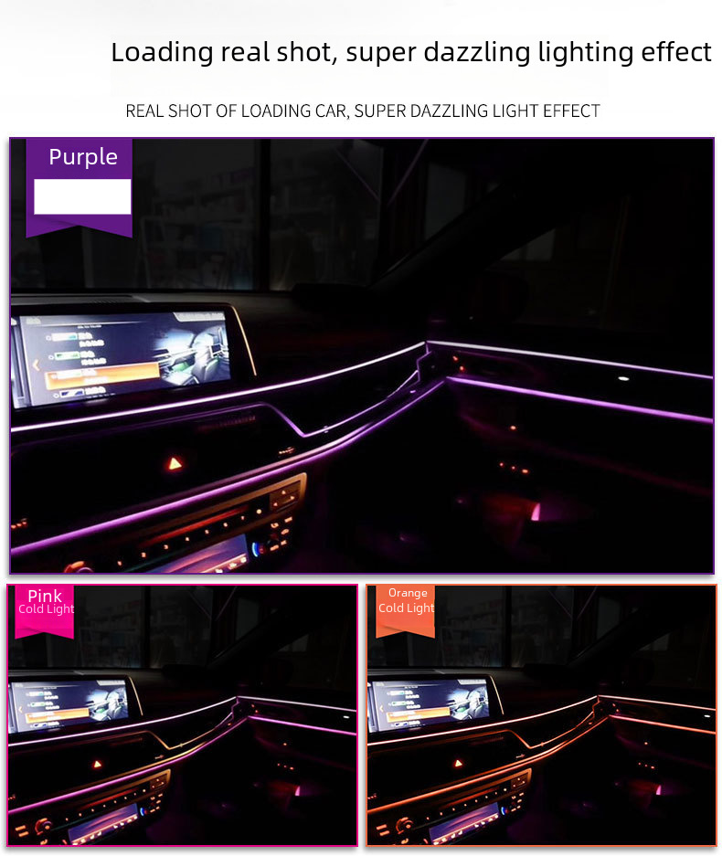 Car Led Atmosphere Light 2M Cold Light Instrument Decorative Light 5m Car Voice-controlled Atmosphere Light Cigarette Lighter_voghion.com