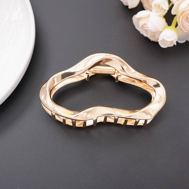 Agrafă de păr metalică mare, 11 cm, în formă de nor, cu aspect de apă_voghion.com