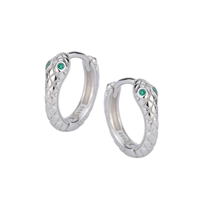 Pendientes de serpiente de plata de ley 999 con hebillas de oreja de alta gama, estilo moderno y temperamento._voghion.com