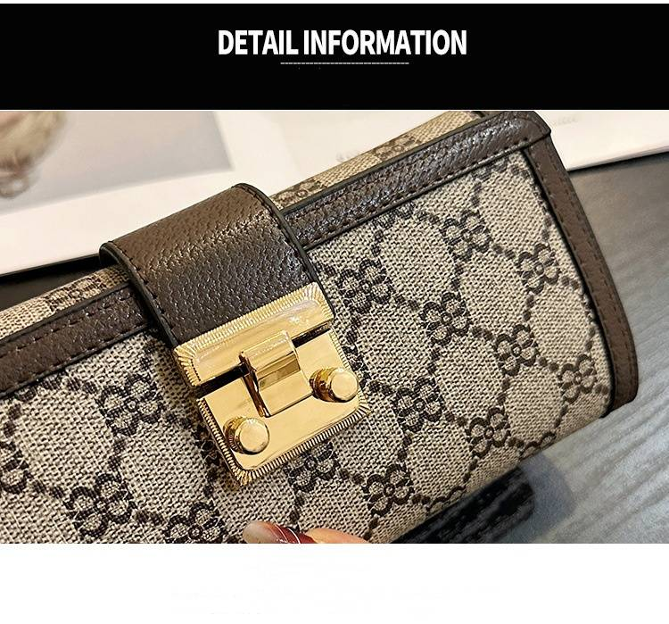 High Quality Wallet Women's New Short Multi-card Triple Fold Buckle Long Purse_voghion.com