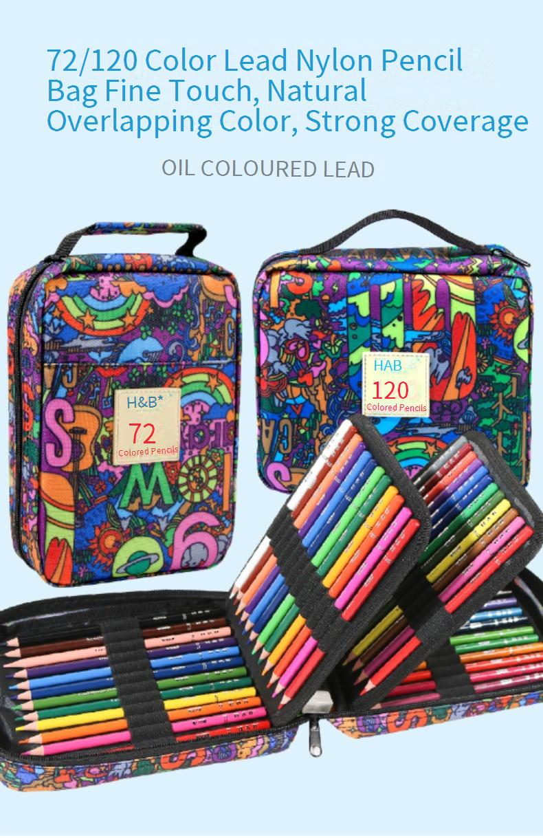 72/120 Colors Oil-Based Colored Pencils Set For Professional Drawing, Sketching & Art Supplies - HB Hardness, Premium Wooden Case_voghion.com