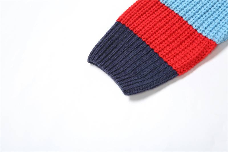 Damski, swobodny, kolorowy sweter z dzianiny z literami i guzikami, krótki rękaw, długi rękaw, modny top w stylu streetwear_voghion.com