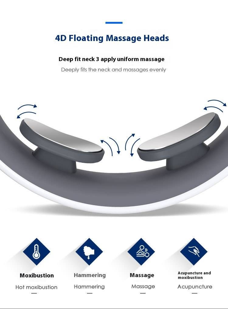 Smart Neck Massager With EMS Pulse Technology - Multi-Point Electric Massage For Neck, Back & Legs - Rechargeable & Portable Pain Relief Device_voghion.com