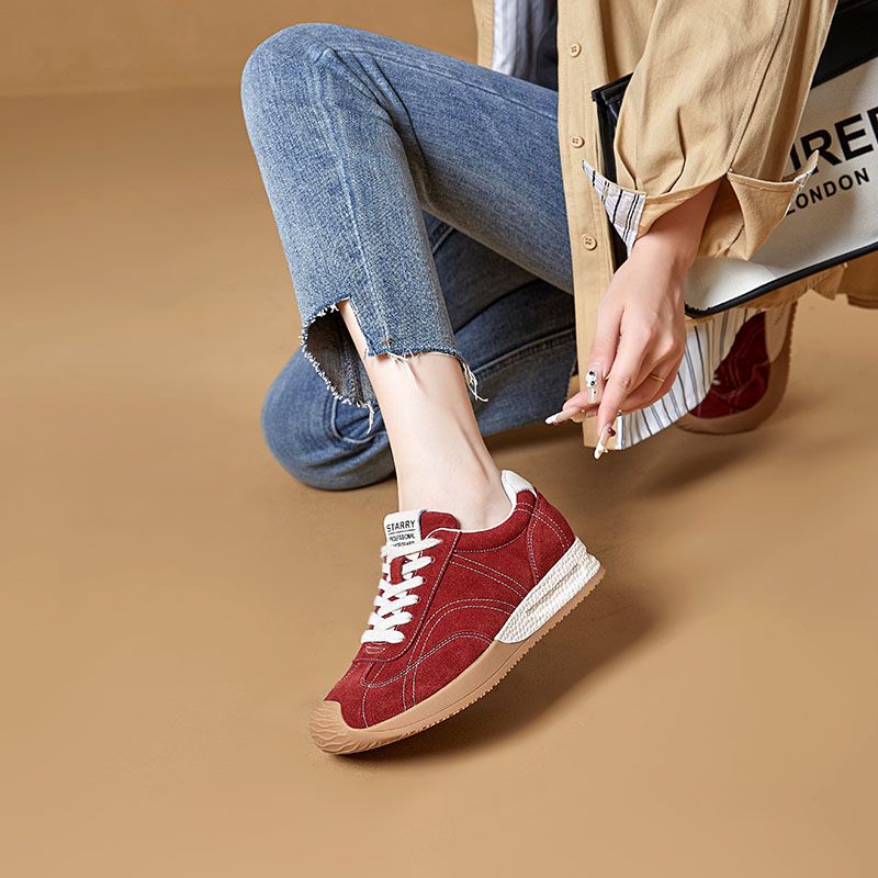 Herbst und Winter beliebte Retro-Leder-Sneakers, japanische Workwear-Stil deutsche Trainingsschuhe_voghion.com