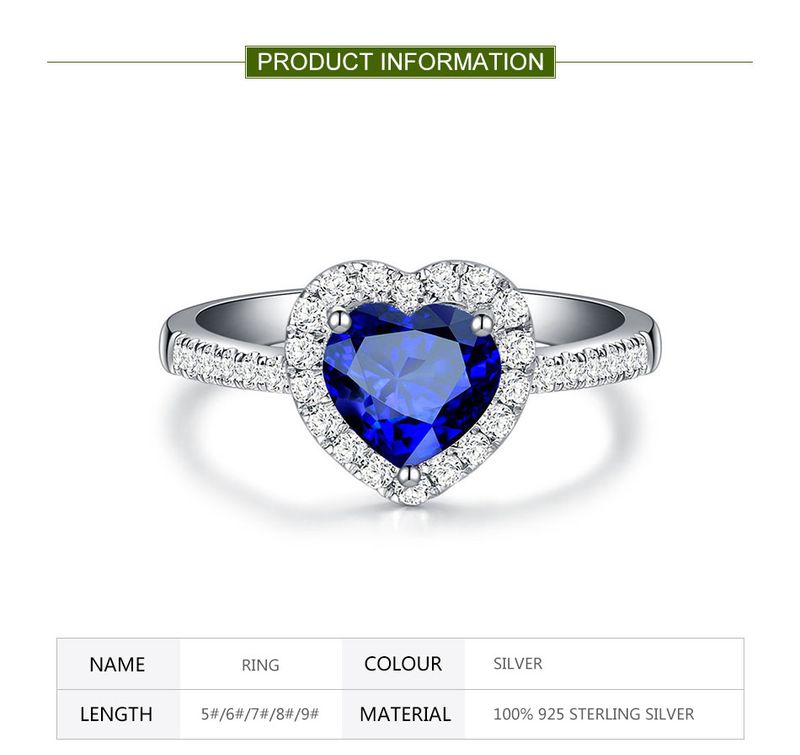 Vendite calde Vendite calde ZDADAN Sterling Sier Cuore Blu Gemstone Anelli per le donne Gioielli da sposa Moda Regalo_voghion.com