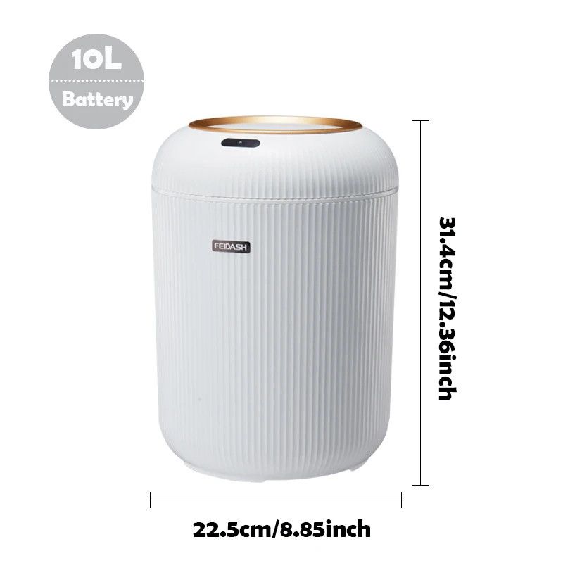 Automatic Motion Sensor Trash Can Small Plastic Smart Bin With Lid For Home_voghion.com