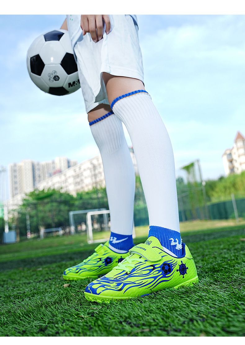 Scarpe da calcio per bambini AG Long TF con tacchetti piccoli, per studenti, da allenamento e da competizione, con velcro, per ragazzi più grandi_voghion.com