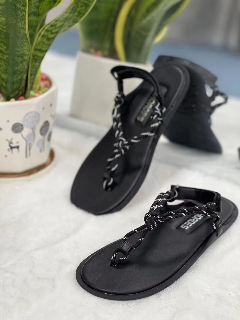 Rodis New Miu Knot Clip Toe spina di pesce, design semplice in velcro, sandali piatti con cinturino largo_voghion.com