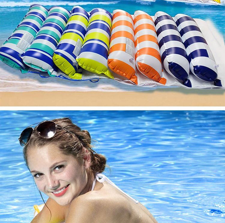 Aufblasbare Schwimmliege - Klappbare Rückenlehne mit Mesh-Netz für Pool, See & Strand_voghion.com