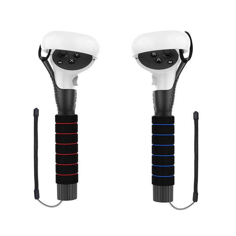 Dubbele lichtzwaardhandgrepen Verlenggrepen voor Oculus Quest 2 Accessoires Beat Saber-games spelen Controllers voor Quest/Rift S VR_voghion.com