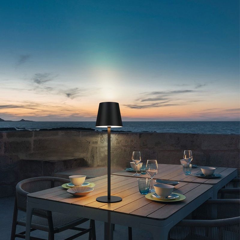 Glitzerlife Tischlampe Schwarz Nachttischlampe Kabellos - Led RGB 2600mhA Tischleuchte Aussentischleuchte Touch Dimmbar TYPE-C Nachttischleuchte USB Akkuleuchte_voghion.com