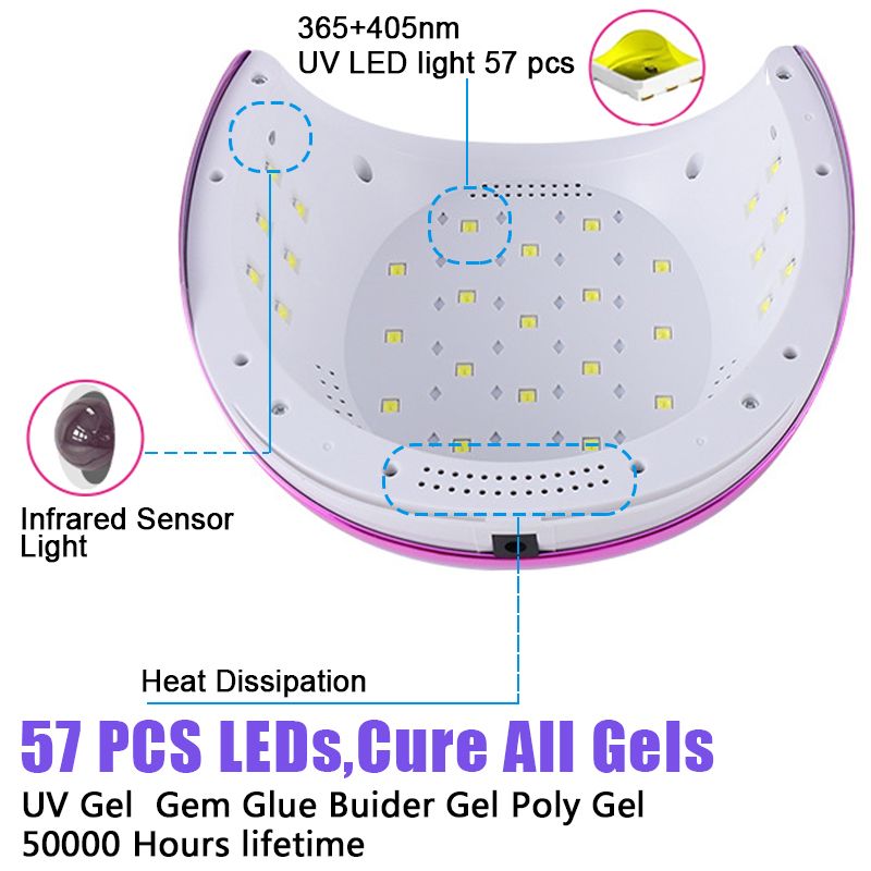 Nail Dryer UV LED Lamp For All Gel Polish With 42 LEDs Powerful Nail Drying Lamp UV Cabine With Smart Sensor Manicure Machine_voghion.com