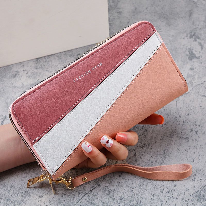 Yeni Çift Katmanlı Fermuarlı Cüzdan Kadın Moda Kızlar Kore Madeni Para Cüzdanı Trend Cep Telefonu Tutan Küçük Çanta_voghion.com