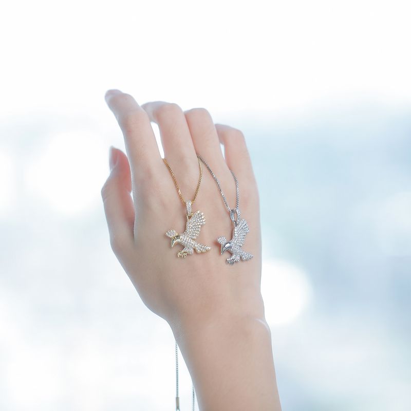 Collana unisex alla moda in argento sterling 925 con zirconi e aquila_voghion.com