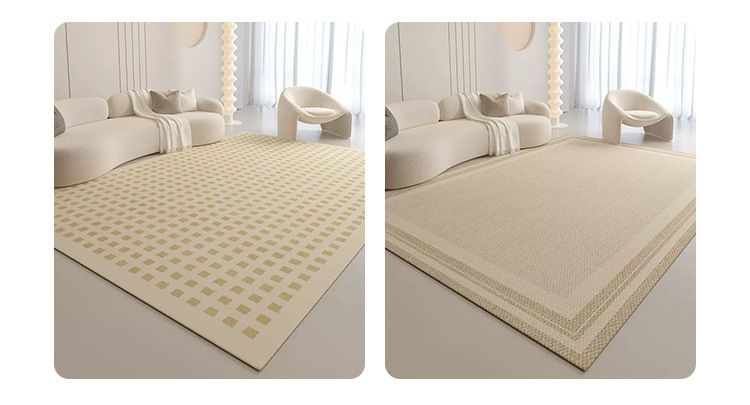 Geometric Print Polyester Faux Wool Area Rug – Soft Non-Slip Living Room & Bedroom Carpet, Easy Wash Modern Home Decor (Multiple Sizes & Colors)_voghion.com