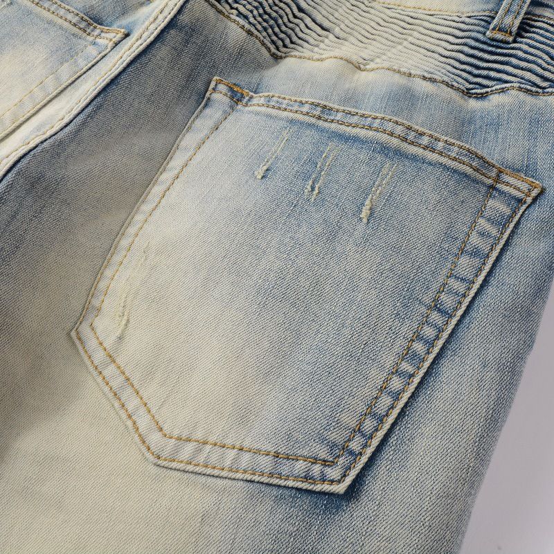 Pantaloni da uomo aderenti, strappati e aderenti, stile motociclista, elasticizzati, 979_voghion.com