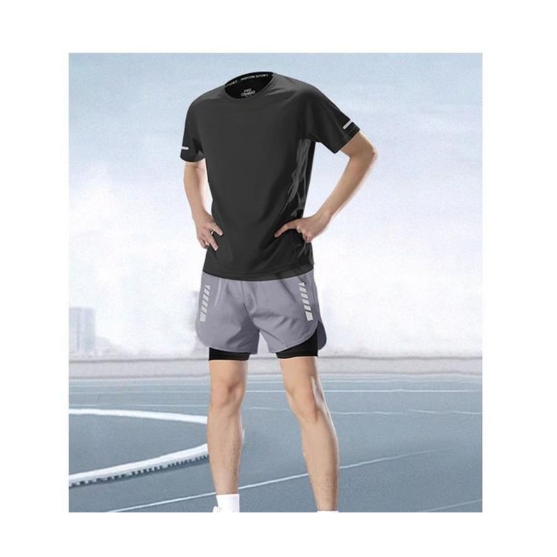 Combinaison de sport pour homme, tenue de marathon, short professionnel d'été à manches courtes, vêtements d'entraînement et de fitness à séchage rapide_voghion.com