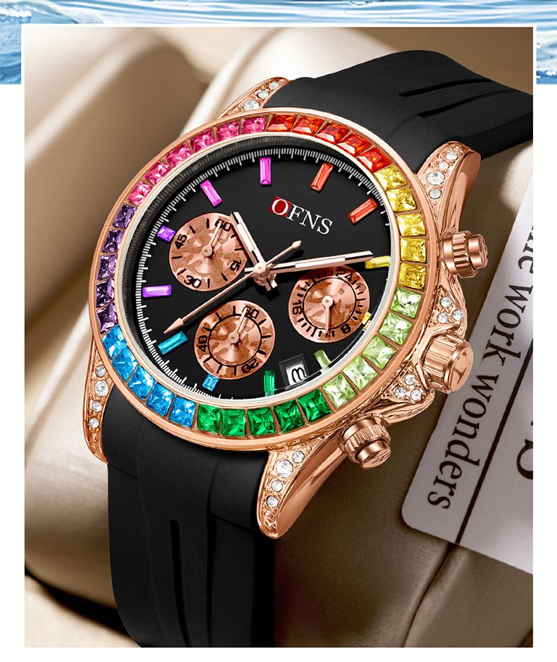 Orologio cronografo sportivo da uomo e da donna con datario, lancette luminose, resistenza all'acqua fino a 30 m, cassa in acciaio inossidabile e cinturino in TPU resistente_voghion.com