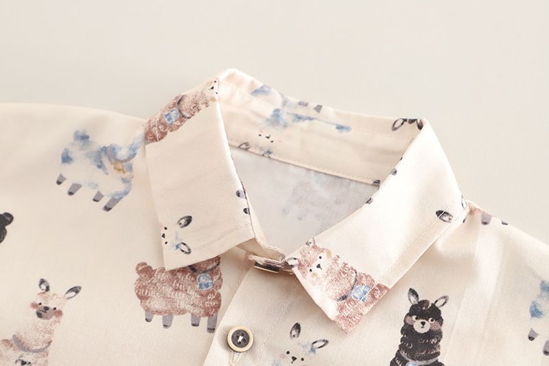 Wu Xiao Qi Children's Clothing 2025 Spring Autumn New Collection 0-4 Year Old Boys And Girls Full Print Dog Shirt_voghion.com
