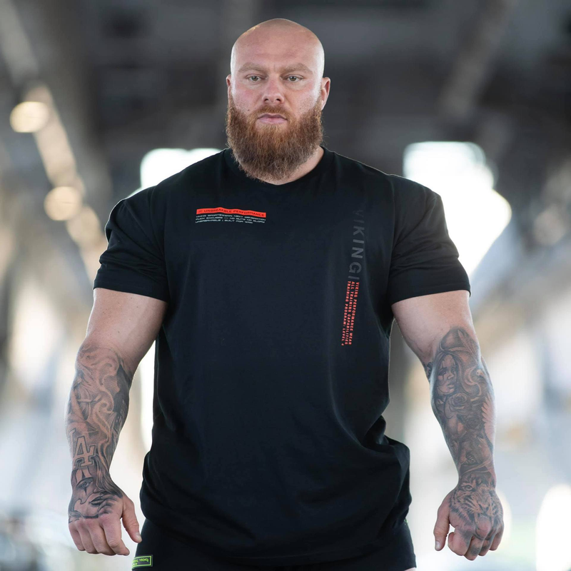 Muscle Spring/Summer Brothers Hombres Deportes Ocio Correr Gimnasio Entrenamiento Algodón Elástico Slim Fit Camiseta de manga corta_voghion.com