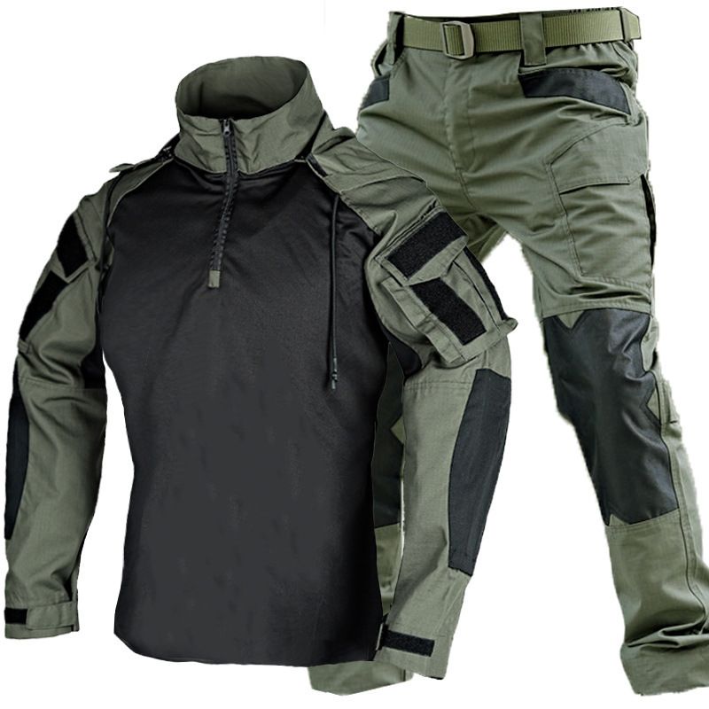 Set di camicia e pantaloni tattici d'assalto - Uniforme militare edizione SP2 | Grigio industriale e mimetico | Antivento e ignifugo_voghion.com