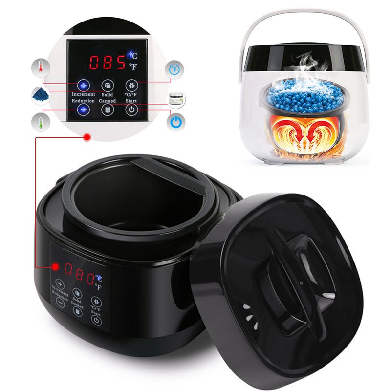 Încălzitor de ceară de 500 cc, aparat de încălzit pentru îndepărtarea părului, epilator de corp SPA, oală de ceară cu parafină, display LCD inteligent pentru temperatură_voghion.com